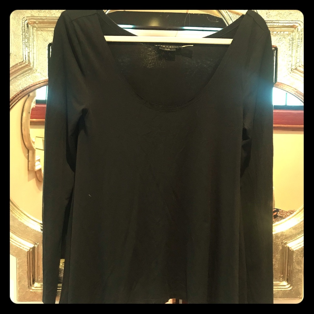 Alice + Olivia Bare boat neck long sleeved top